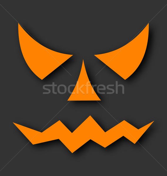 Jack o lantern pumpkin faces glowing on black background Stock photo © smeagorl