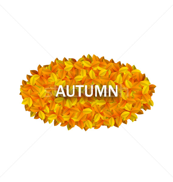  Oval Frame from Autumn Orange Leaves Stock photo © smeagorl