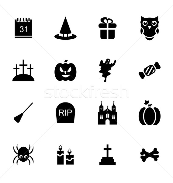 Halloween Traditional Icons Isolated Stock photo © smeagorl