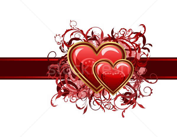 Valentijnsdag grunge kaart harten illustratie hart Stockfoto © smeagorl