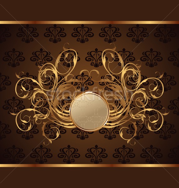 gold invitation frame or packing for elegant design Stock photo © smeagorl