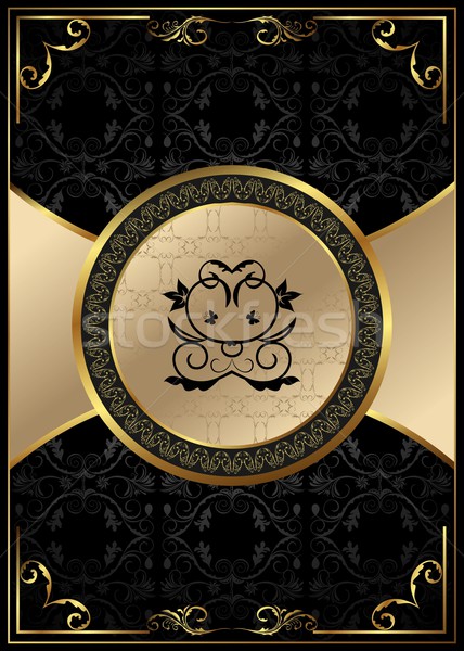 ornate background with golden luxury framed label Stock photo © smeagorl