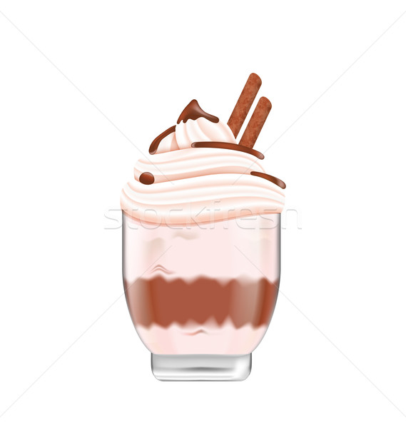 巧克力 冰淇淋 孤立 插圖 白 甜 商業照片 © smeagorl
