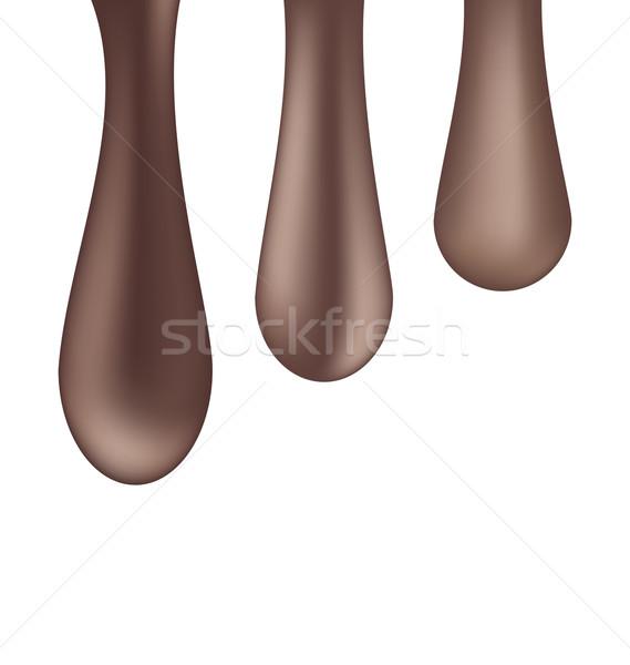 Set different chocolate droplets isolated on white background Stock photo © smeagorl
