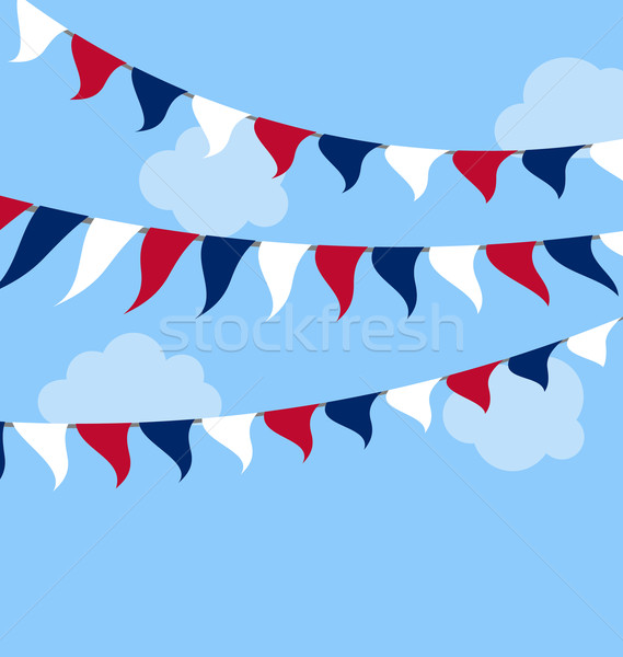 Flags USA Set Bunting Red White Blue for Celebration Stock photo © smeagorl