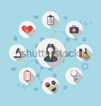 Lekarza sprzęt medyczny obiektów ilustracja ikona medycznych Zdjęcia stock © smeagorl