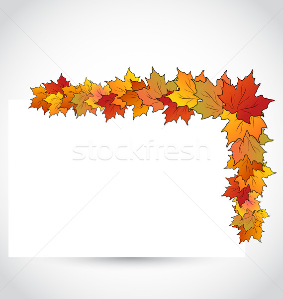 Colorful autumn maple leaves with note paper Stock photo © smeagorl