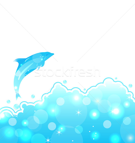Abstract water card with dolphin Stock photo © smeagorl