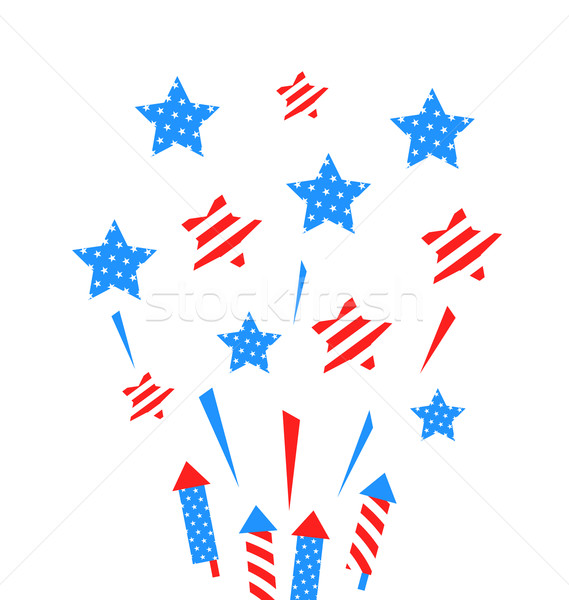 Usa Background with Rockets and Stars Stock photo © smeagorl