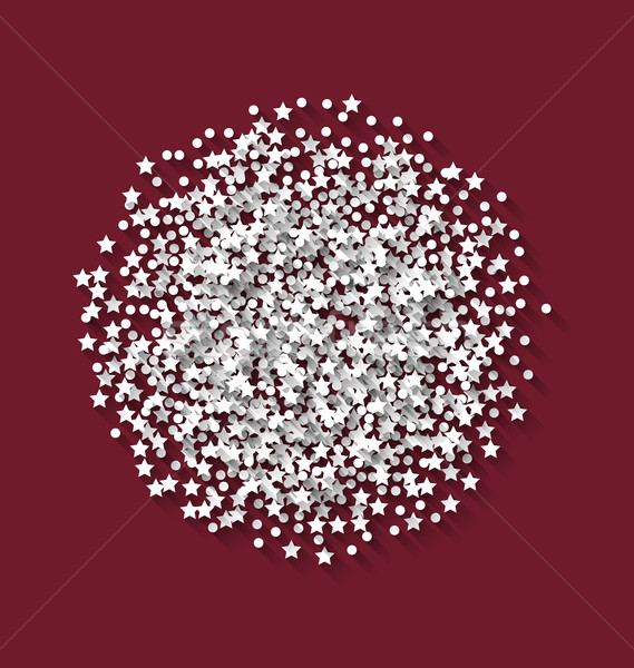 Abstract red background white hoarfrost particles round shape Stock photo © smeagorl