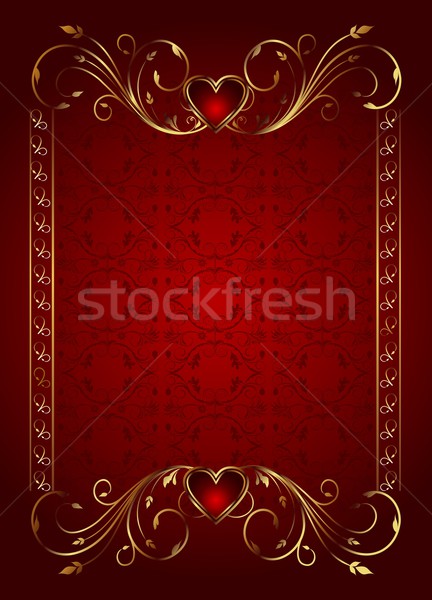 Stock photo: floral card with hearts for Valentine's day
