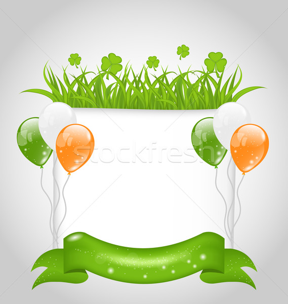 Cute nature jour de St Patrick illustration printemps herbe [[stock_photo]] © smeagorl