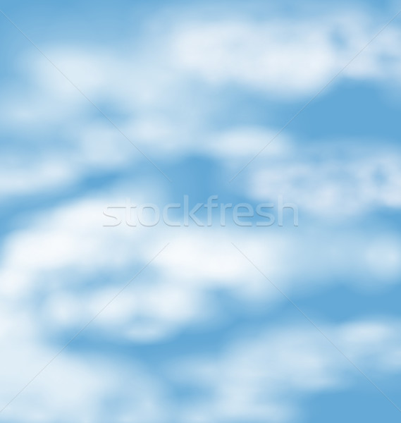 Stockfoto: Landschap · atmosfeer · pluizig · witte · wolken · blauwe · hemel