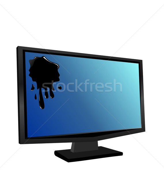 Illustration of stain ink blob and droplet on TFT display Stock photo © smeagorl