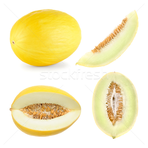 Honeydew melon cut in 4 different shapes Stock photo © Smileus