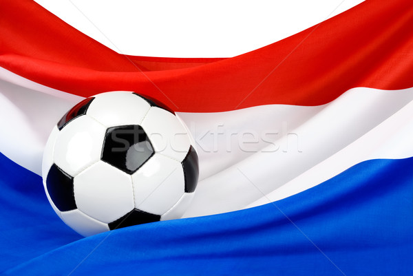 Paixão futebol futebol enforcamento holandês bandeira Foto stock © Smileus