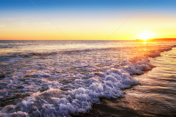Sonnenuntergang Strand herrlich klarer Himmel ansprechend Stock foto © Smileus