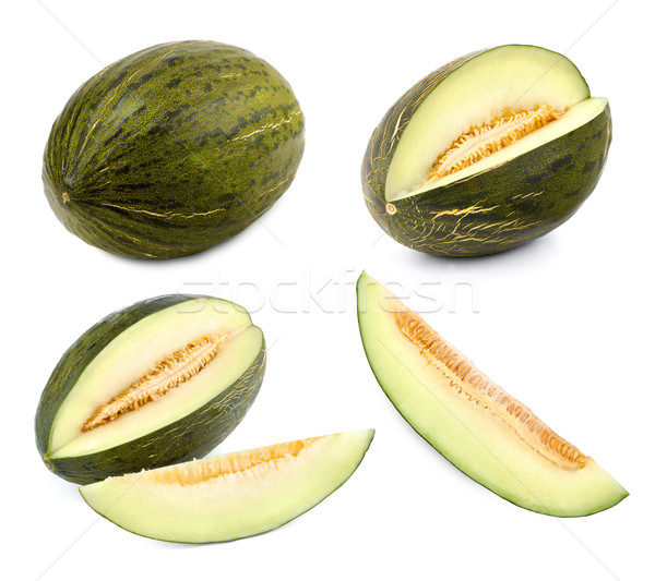 Green melon cut in different shapes Stock photo © Smileus