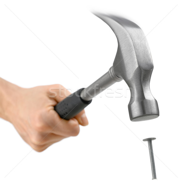 Hammer in action, isolated on white Stock photo © Smileus