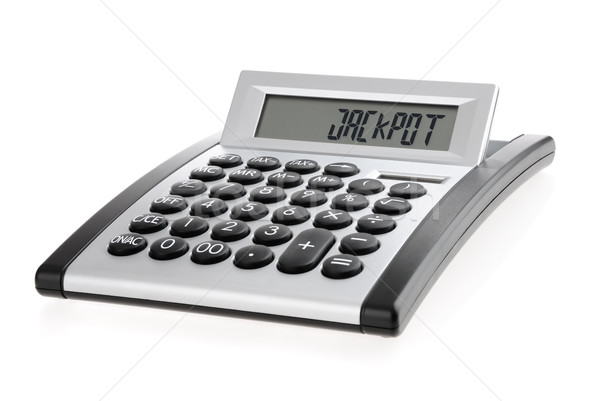 Kalkulator słowo pula biały numery Zdjęcia stock © Smileus