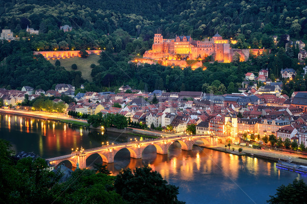 Heidelberg, Germany, at blue hour Stock photo © Smileus