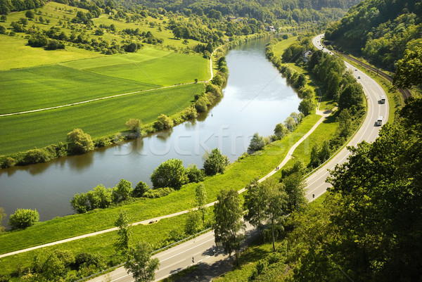 Areal view on Neckar river in Germany Stock photo © Smileus