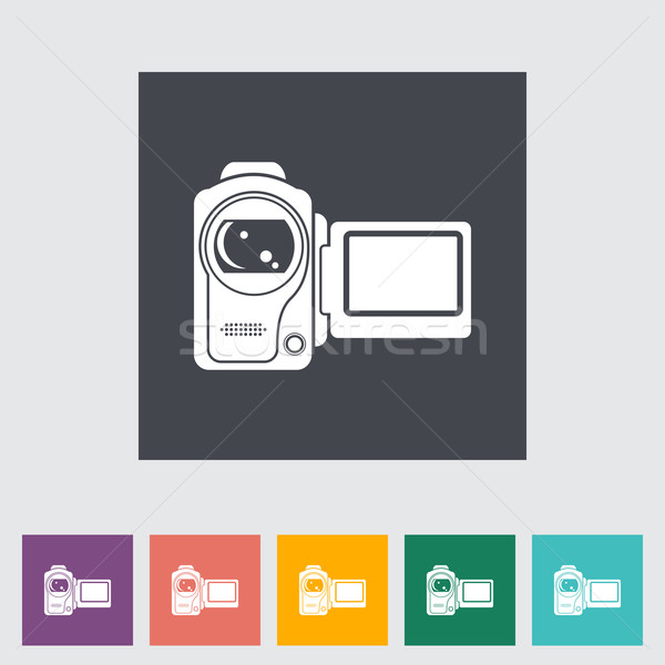 Stockfoto: Videocamera · icon · film · ontwerp · achtergrond · teken