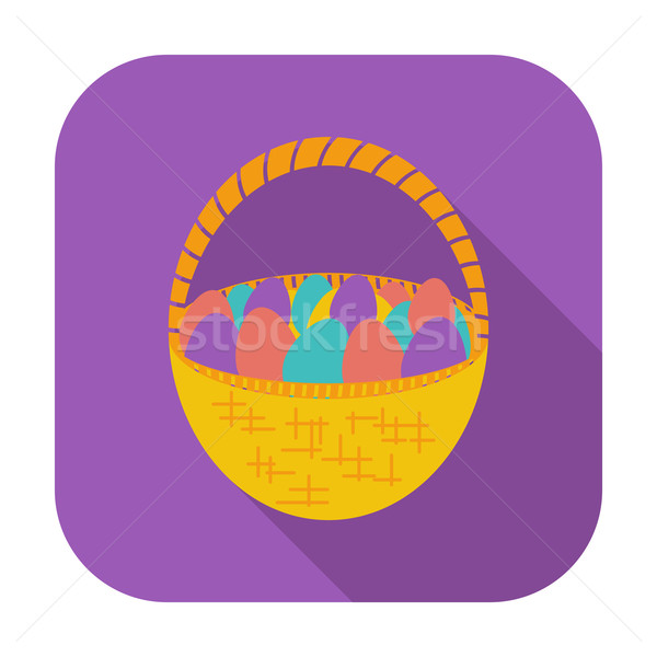 Basket of eggs single icon. Stock photo © smoki