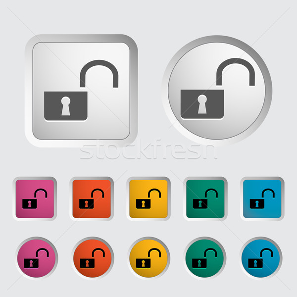 Stockfoto: Slot · icon · computer · veiligheid · web · kleur