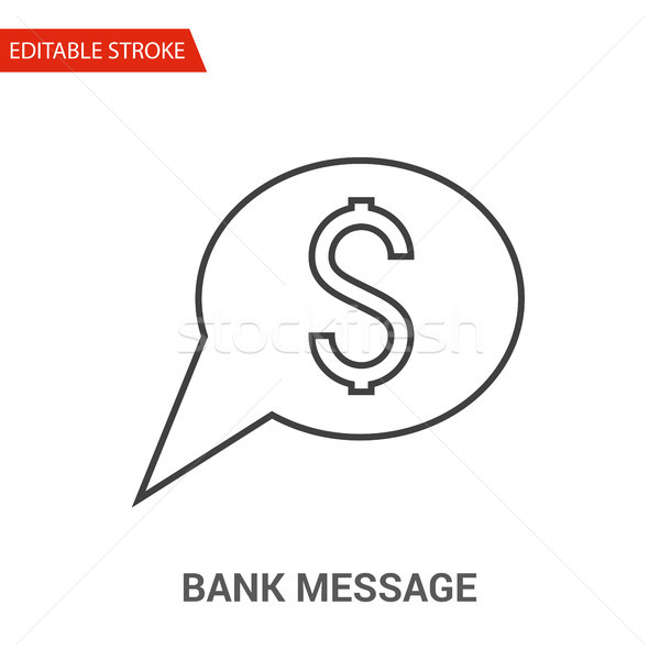 Bank Message Icon. Thin Line Vector Illustration Stock photo © smoki