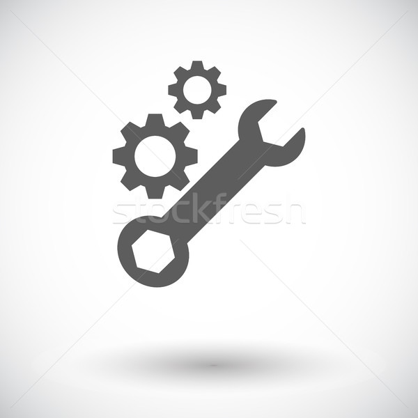 Icono blanco trabajo tecnología signo pintura Foto stock © smoki