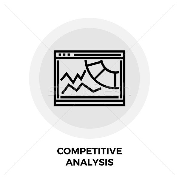 Imagine de stoc: Competitiv · analiza · linie · icoană · vector · imagine