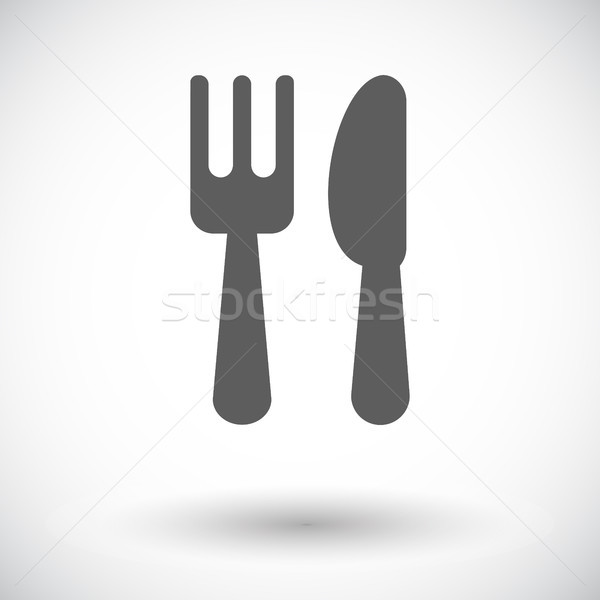 Posate icona bianco alimentare ristorante gruppo Foto d'archivio © smoki