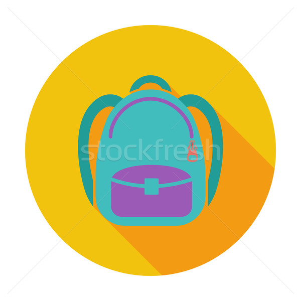 Schoolbag flat icon Stock photo © smoki