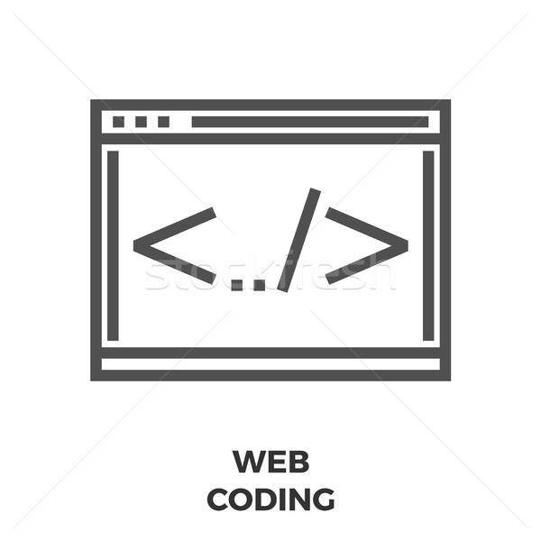 Web codifica line icona sottile vettore Foto d'archivio © smoki