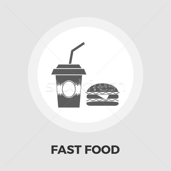 Fast-Food Symbol Vektor isoliert weiß editierbar Stock foto © smoki