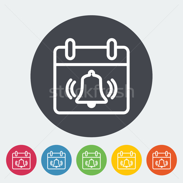Naptár harang ikon kör gomb szeretet Stock fotó © smoki