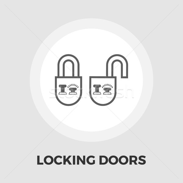 Locking doors flat icon Stock photo © smoki