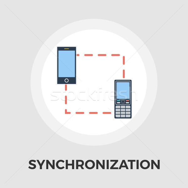 Phone sync vector flat icon Stock photo © smoki