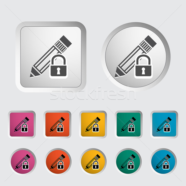 Lock for editing single icon. Stock photo © smoki