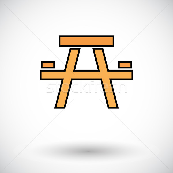 Camping table icône blanche web mobiles [[stock_photo]] © smoki