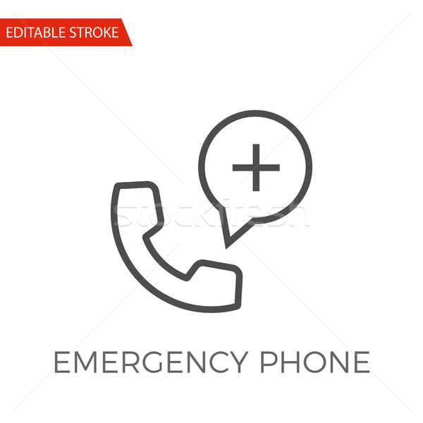 Emergency Phone Vector Icon Stock photo © smoki