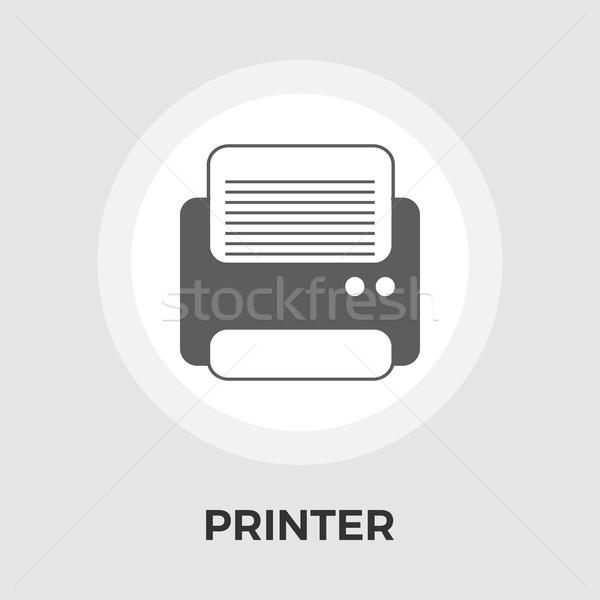 Imprimante icône vecteur isolé blanche Photo stock © smoki