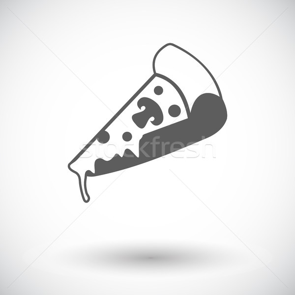 Pizza ikona biały projektu sztuki podpisania Zdjęcia stock © smoki
