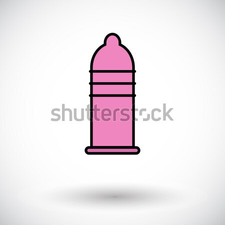 Condoom icon witte teken grafische cartoon Stockfoto © smoki