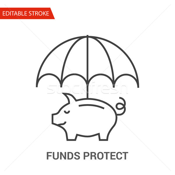 Funds Protect Icon. Thin Line Vector Illustration Stock photo © smoki