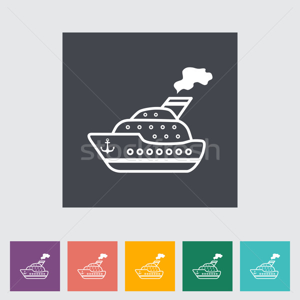 Zdjęcia stock: Statku · ikona · morza · projektu · łodzi · jezioro