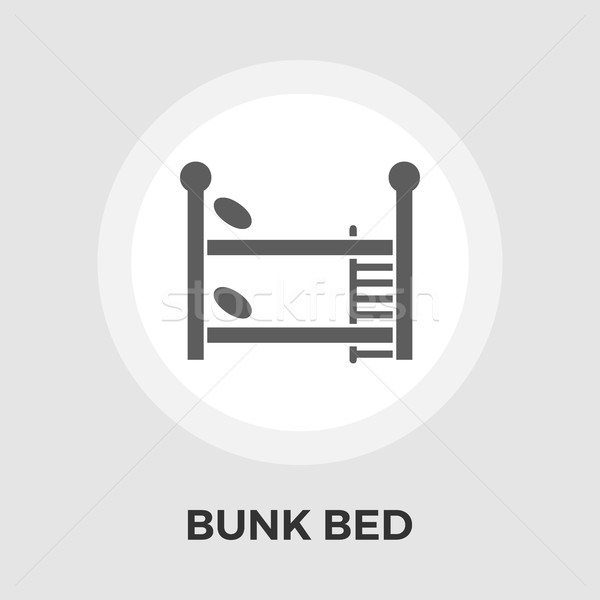 Bed vector icon geïsoleerd witte Stockfoto © smoki