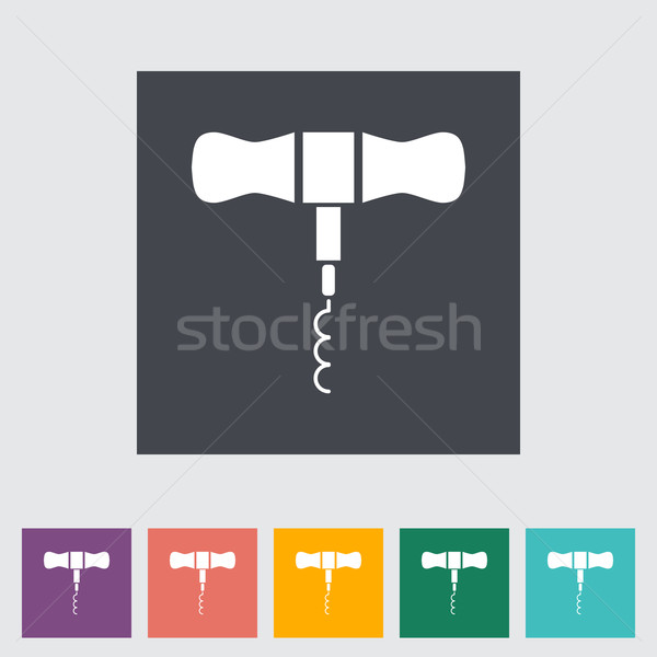 Sacacorchos icono botón diseno metal cocina Foto stock © smoki
