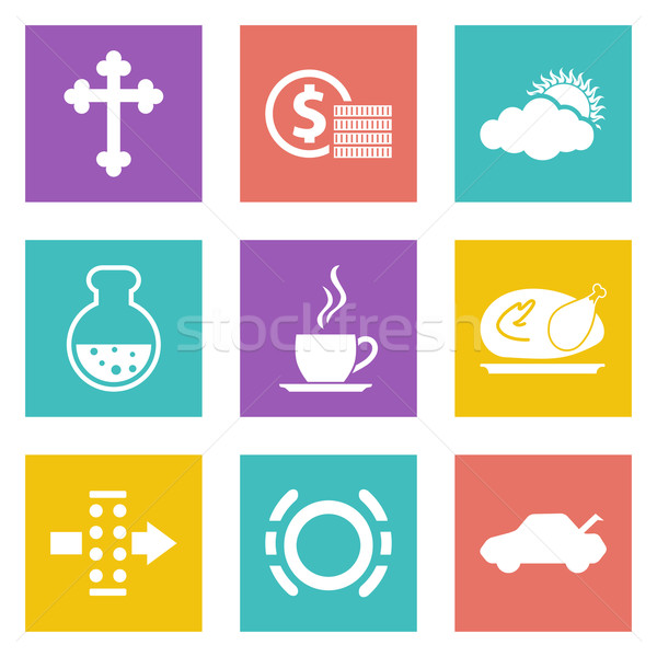 Color icons for Web Design set 31 Stock photo © smoki